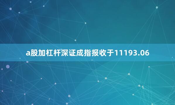 a股加杠杆深证成指报收于11193.06