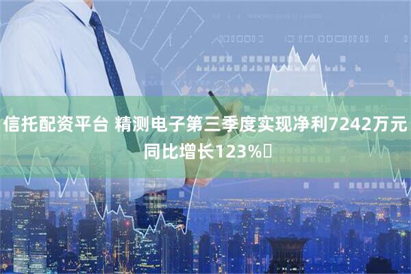 信托配资平台 精测电子第三季度实现净利7242万元 同比增长123%​
