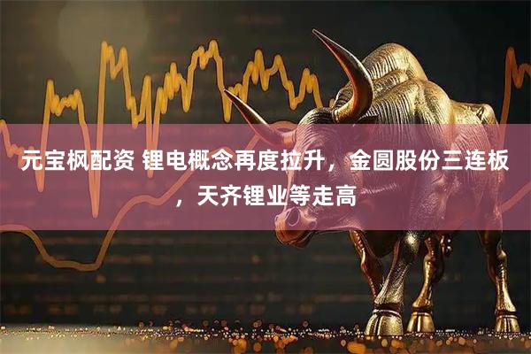 元宝枫配资 锂电概念再度拉升，金圆股份三连板，天齐锂业等走高